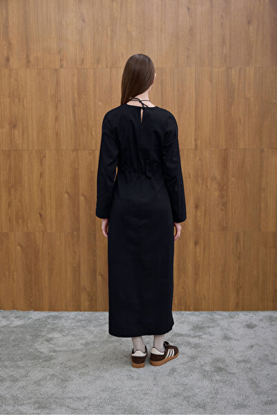 Birgül Bektaş Φόρεμα με κρυφή πιέτα σε μπλε ναυτικό χρώμα