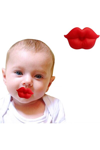 HALAMODO لهاية أطفال - شفاه مضحكة من السيليكون الناعم (على شكل قبلة)، وردي