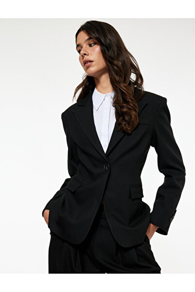Koton X Sibil Çetinkaya - Slim Fit Pocket Long Sleeve Blazer Jacket
