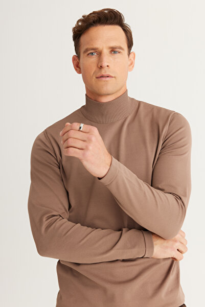 ALTINYILDIZ CLASSICS Πλεκτό πουλόβερ με μισό ζιβάγκο Vizon Standard Fit Normal Cut