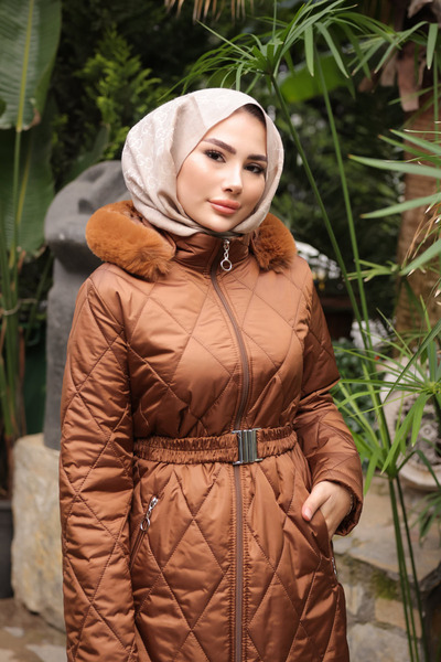 İmajButik Μπουφάν με φερμουάρ Taba με κουκούλα