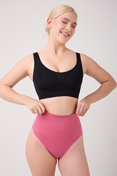 MİSTİRİK Montela Model Corset Tummy and Abdomen Tightening Thong Panties Dusty Rose Color