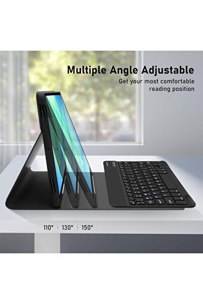 HYX حافظة لوحة مفاتيح لجهاز سامسونج جالاكسي تاب S10 FE 2025 / S9 FE 10.9 / جالاكسي تاب S9 11 - أسود