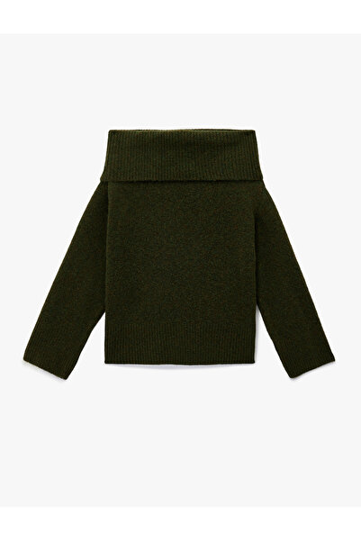 Koton Long Sleeve Off-the-Shoulder Knitwear Sweater