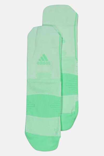 adidas زوج واحد من جوارب الجري المزخرفة للنساء، باللون الأخضر