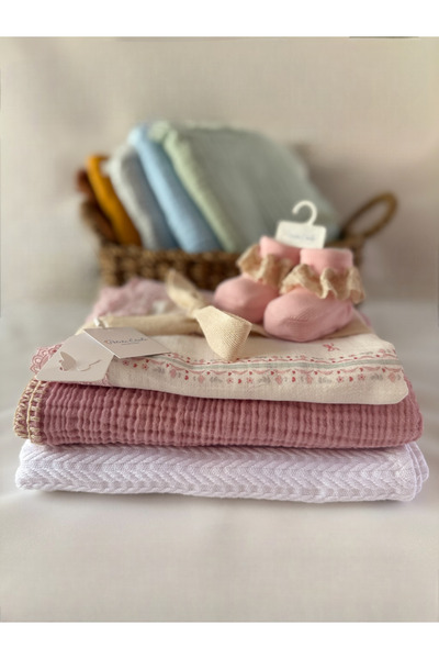 Petite Étoile Organik 3 lü Set Müslin Örtü ve Pike