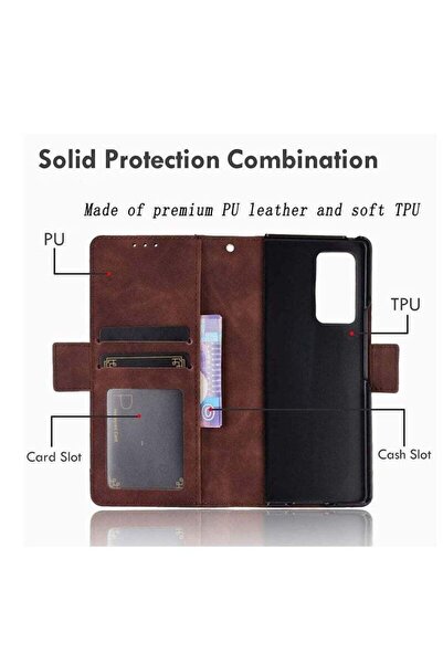 Generic Case for Samsung Galaxy Z Fold 2 5G - Classic Leather Wallet Foldable Case with Holder