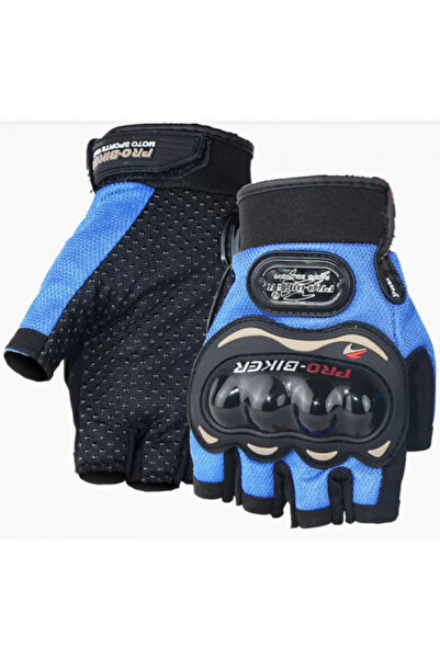 Roco Pro Biker Fingerless Gloves (Blue)