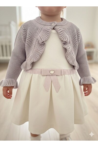 Csp Cassiope Knitwear Bolero + Velvet Dress 3-6-9-12-18 Months