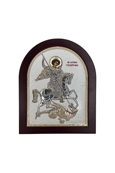 SLEVORI Icoană de argint Sfântul Gheorghe 21 x 25 cm