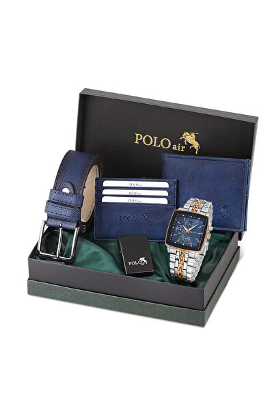 Polo Air Erkek Kol Saati Kemer Cüzdan Kartlık Çakmak Hediyelik Kutusunda Laci...