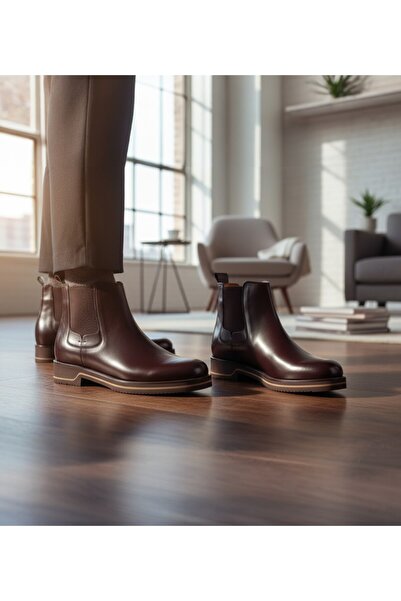 Berrat BT-6731 %100 Hakiki Dana Derisi Erkek Bot Ayakkabı