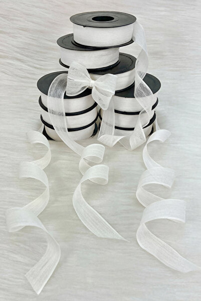 ZEYMERADE Λευκή λινό κορδέλα νοπέλι 2,5 εκ. 20 μέτρα, κορδέλα διακόσμησης δώρου ειδικής ημέρας για προσωπικό δώρο