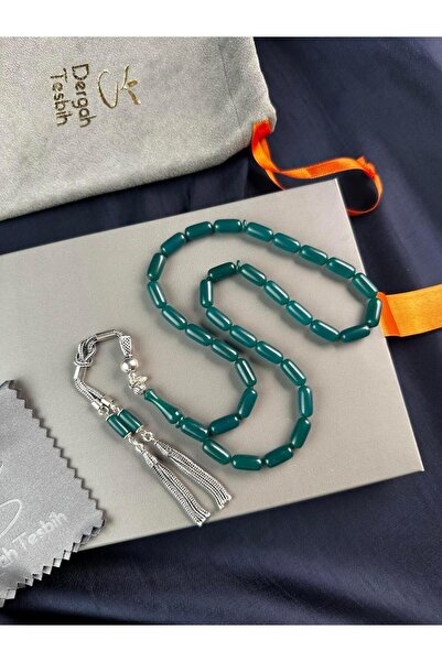 dergah tesbih Harmony Series Silver Design Fire-I Crimped Amber Prayer Beads