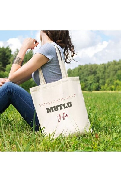 Çılgıntrend Happy New Year Designed Cloth Bag – New Year Themed Gift Shoulder Bag