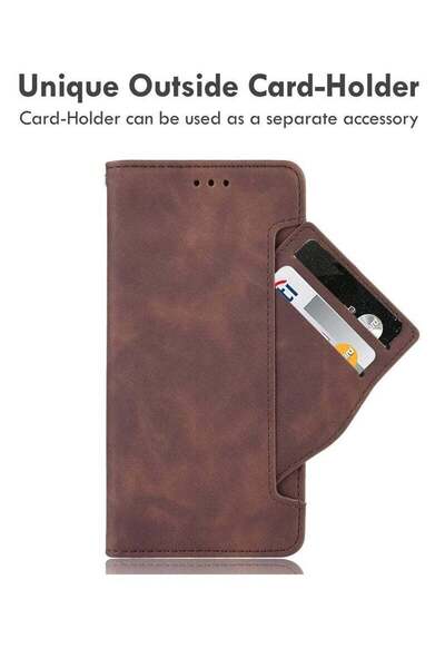 Generic Case for Samsung Galaxy Z Fold 2 5G - Classic Leather Wallet Foldable Case with Holder