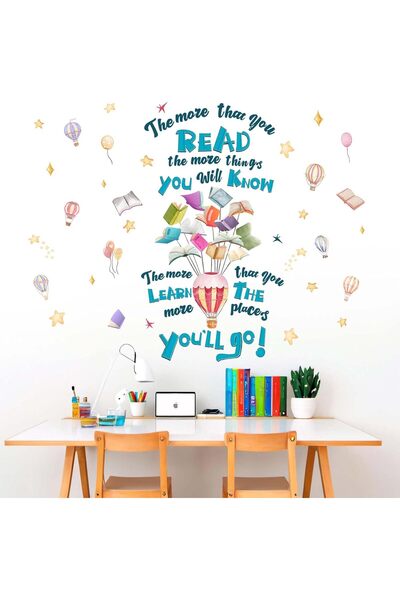 Amimagen Reading Book Wall Stickers - Inspirational Quotes, Peel and Stick (A...