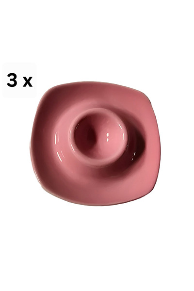 Cesiro Set of 3 egg holders, plate type, 12 cm, Pink