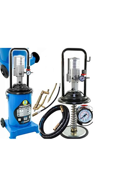 BAUG Pompa de gresat pneumatica, gresor pneumatic 12L, furtun 4M