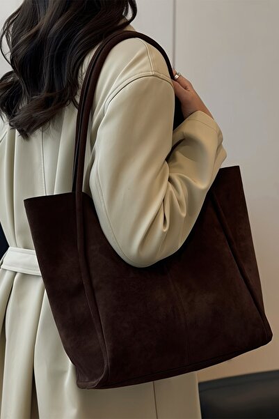 BAHELS Geantă de mână și de umăr pentru femei Bitter Brown Suede