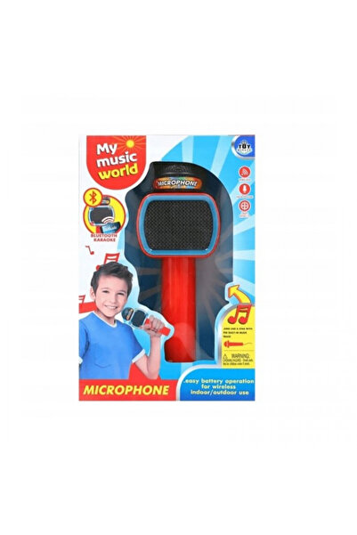 Toy microfon, karaoke pentru copii, cu lumini, roșu