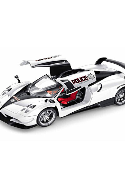 Toy Police Car with Steering Wheel Remote Control - Sounds and Lights, Functional Doors and Headlights