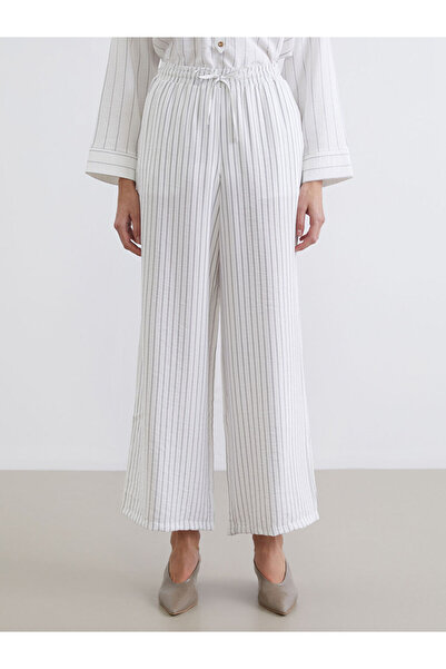 LC Waikiki Elastic Waist Striped Women's Trousers