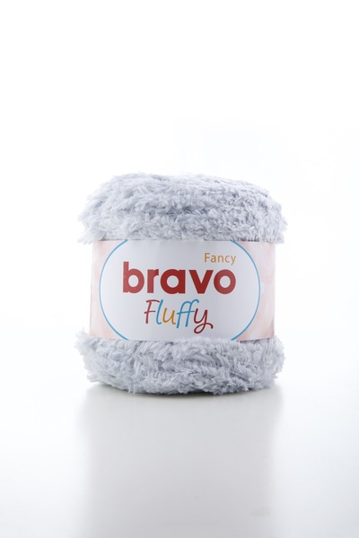 Bravo Fluffy Soft Plush Hand Knitting Yarn 100 Gr 100 Meters (Color Code: 105) Light Gray