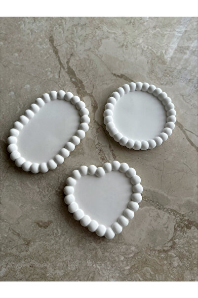 Bernami Heart, Oval and Round Bubble Decorative Plate Concrete Object
