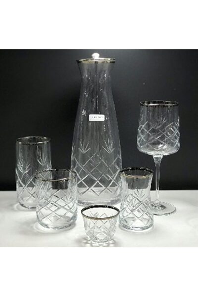Efegil Lotus Glass Carafe, Transparent-Silver