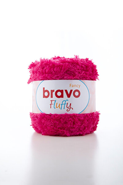 Bravo Fluffy Soft Plush Hand Knitting Yarn 100 Gr 100 Meters (Color Code: 110) Fuchsia