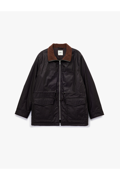 Koton Barn Jacket with Pockets Zippered Water Repellent Long Sleeve