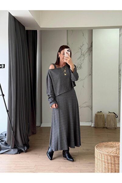 X-Young din material subțire Costum dublu antracit