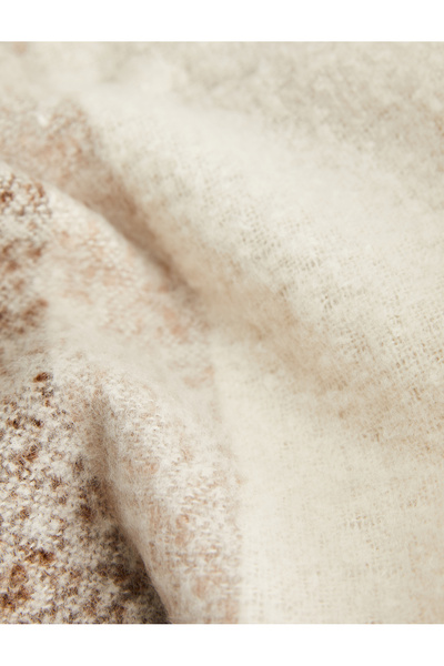 Koton Soft Textured Color Block Tassels Long Scarf