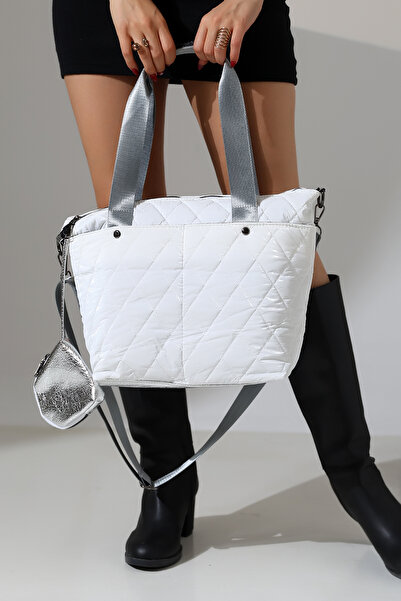 Moda Lime Quilted Large Shoulder Crossbody Women's Parachute Fabric Bag