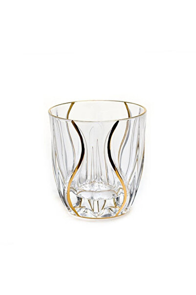 BOHEMİA CRYSTAL Set of 6 Bohemia Ocean crystal glasses 300 ml transparent-gold