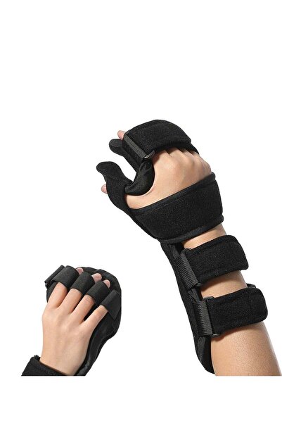 Generic جبيرة يد مريحة مثبتة ليلاً مع دعامة إصبع المعصم (يمين)