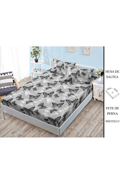 CHIRASO CHIRASO Fitted Sheet Set, Satin Cotton, 160x200 cm and 2 Pillowcases 52x80 cm