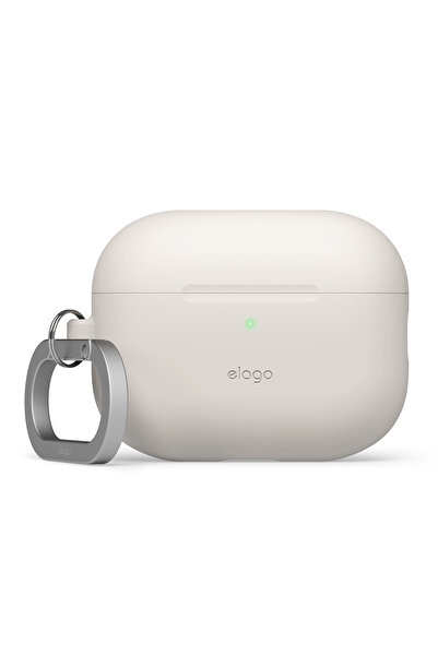Elago AirPods Pro 3 Premium Silikon Kılıf – Metal Kancalı, LED Görünür Ön Kıs...