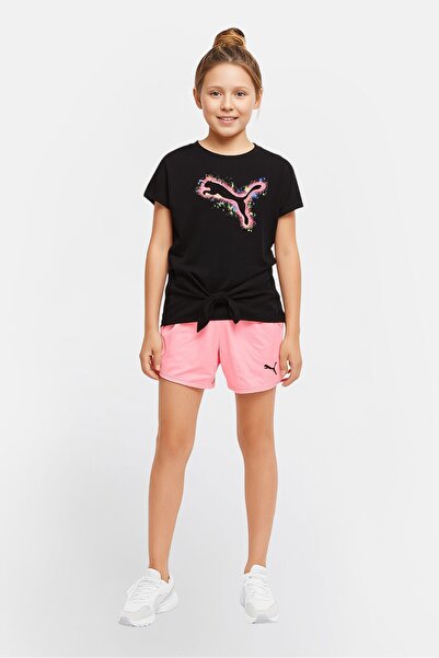 Puma Kids Girl 2 Pieces Sportswear Fit Brand Logo Top And Short Set, Multicolor