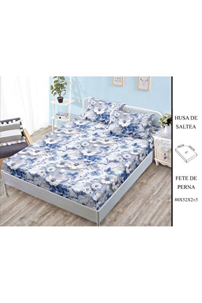 CHIRASO CHIRASO Fitted Sheet Set, Satin Cotton, 160x200 cm and 2 Pillowcases 52x80 cm