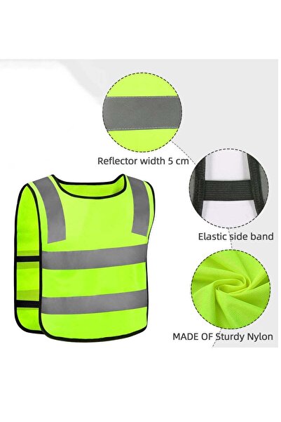 Generic Children's 2pcs Reflective Safety Vest, Neon Yellow, Ages 3-12