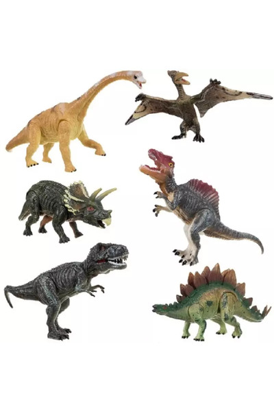 Gonga Set 6 figurine, model dinozaur, Gonga® Multicolor