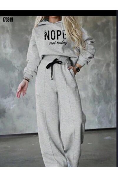 Valeria Butik Γυναικείο φούτερ και κάτω μέρος με τύπωμα σε με κουκούλα σετ