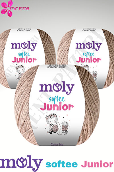 Kent Pazarı خيط حياكة يدوي من مولي سوفتي جونيور، 3 قطع، خيط أميجورومي، 50 جرام، خيط للألعاب