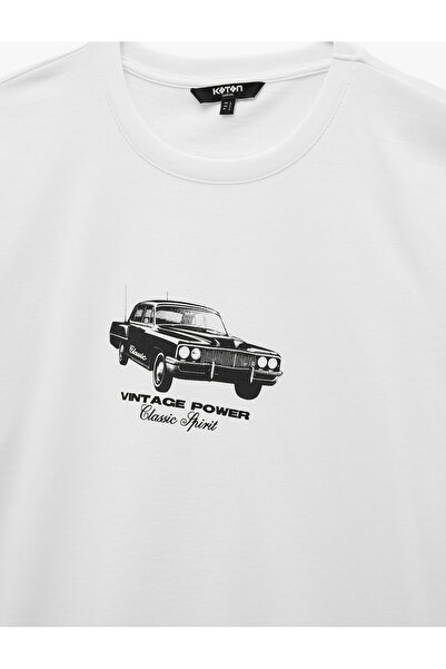 Koton Μπλουζάκι με κοντό μανίκι, βαμβακερό, αυτοκίνητο με τύπωμα