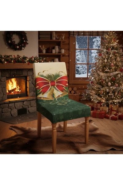 OEM Set of 4 universal chair covers, Christmas pattern print, polyester, 55 x 45 cm, 6220-45A