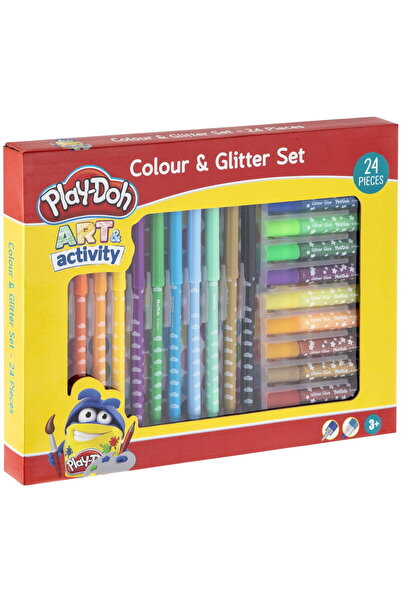Play Doh Set carioci si lipici cu sclipici
