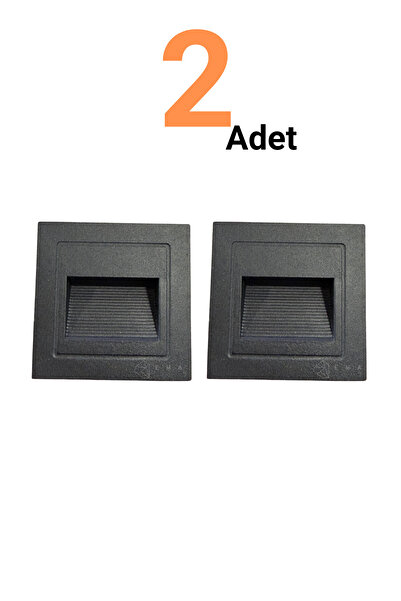 Ema Dükkan 2 ADET Koridor Merdiven Aydınlatma Armatürü 3W 3000K Döküm Kasa IP44 240 Lümen 220V