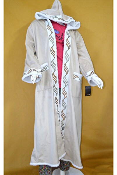 Zainah Premium Winter Coat with Hood | Women's Long-Sleeve Duster with Faux Fur Trim & Embroidery